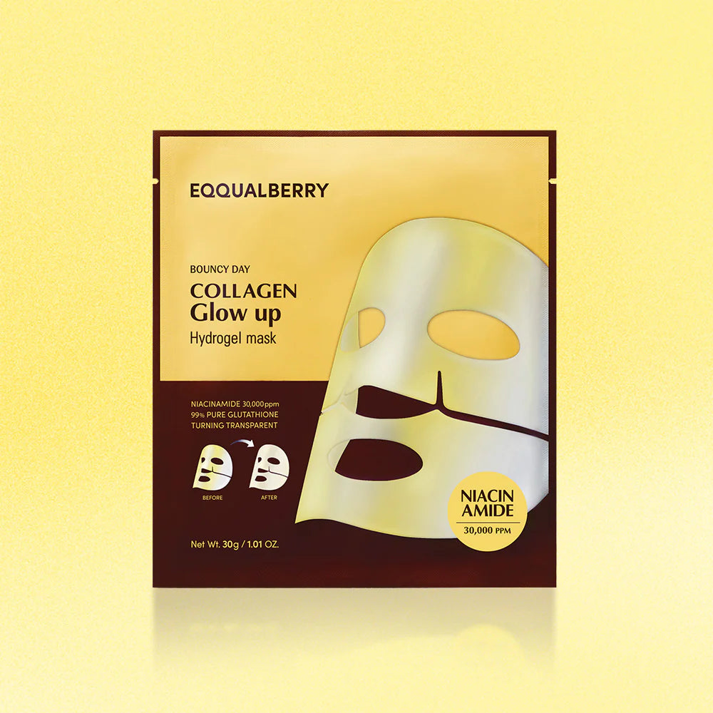 EQQUALBERRY - Collagen Glow Up Hydrogel Mask - Brightening & Firming Hydrogel Mask