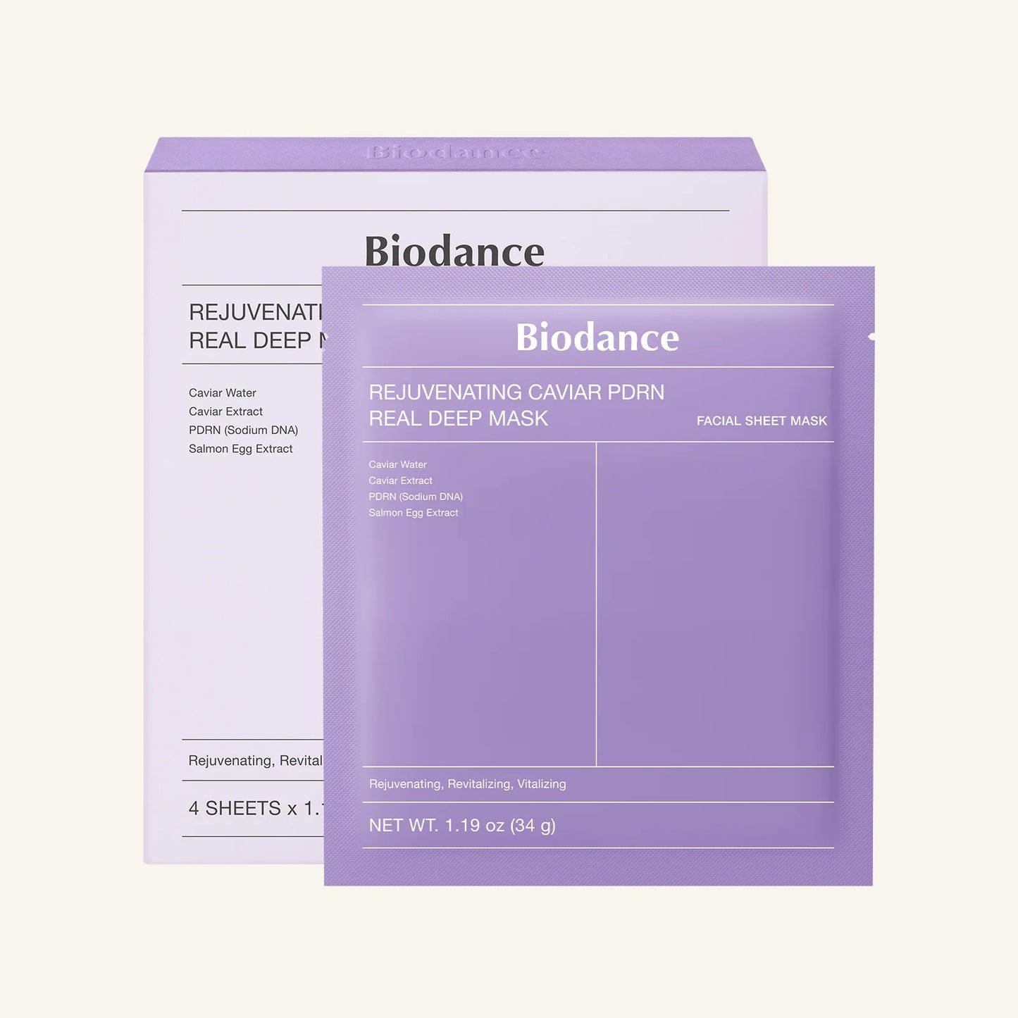 Biodance - Rejuvenating Caviar PDRN Real Deep Mask - 4 Pack