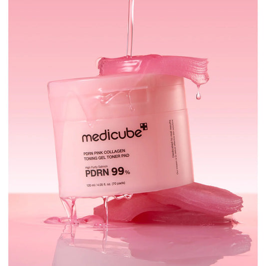Medicube – PDRN Pink Collagen Toning Gel Toner Pad (70 Pads) - Hydration & Firming Toner Pads